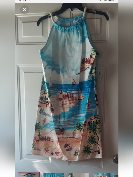London Times Dresses & Skirts - London Times Blue and White Beach Print Mini SunDress